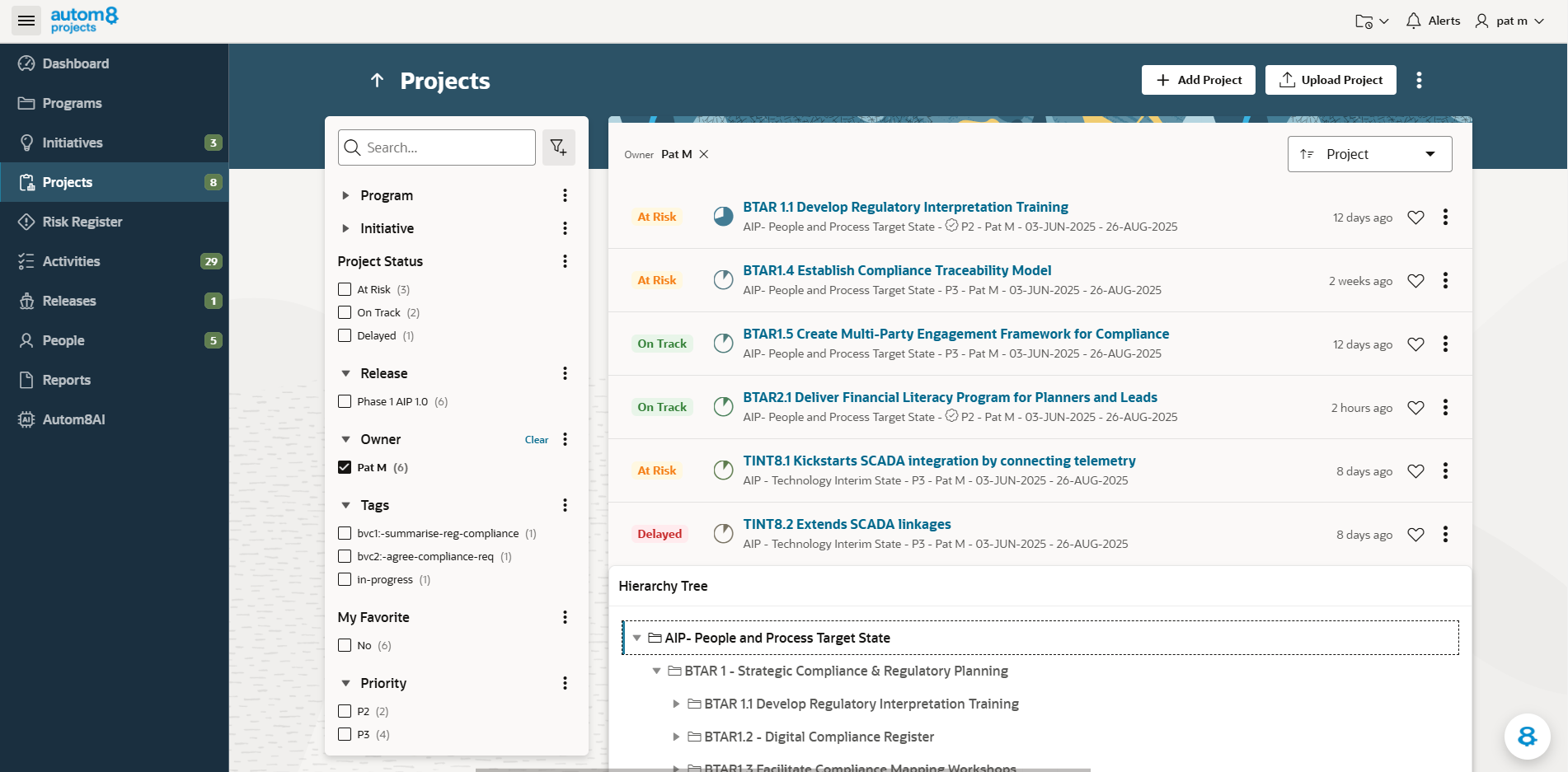Autom8Projects Dashboard